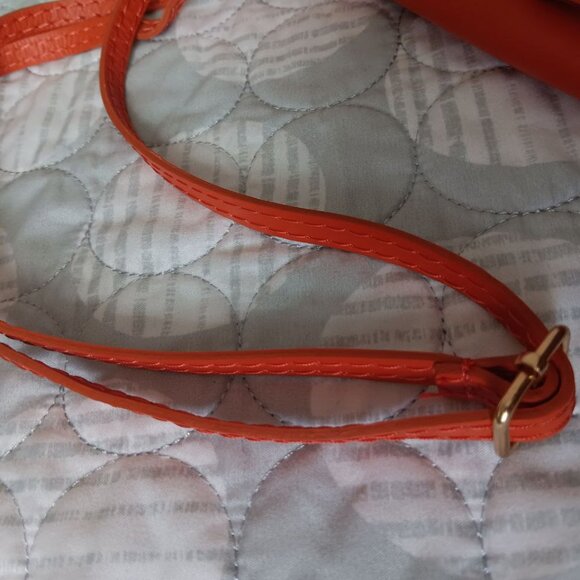 Vera Pelle Orange Italian Leather Purse Tassel Magnetic Closure Designer - Picture 14 of 15